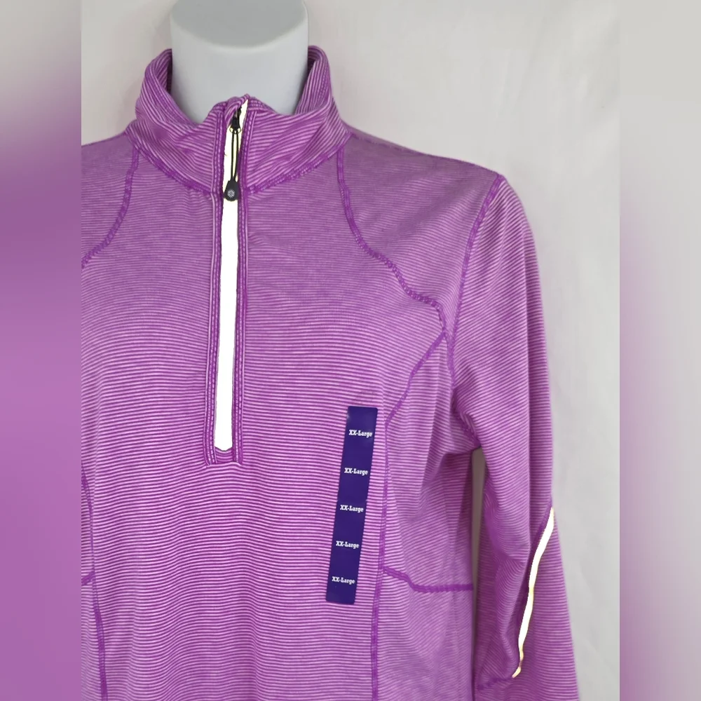 Tangerine Purple Quarter-Zip Active Pullover Size XXL NWT T-3376 - Picture 3 of 10